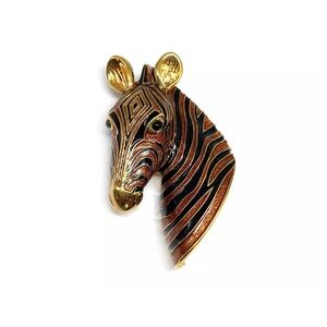 Vintage ciner zebra brooch